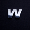 chrome letter W (3cm)