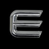 chrome letter E 26mm (angular)