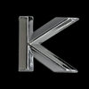 chrome letter K 26mm (angular)