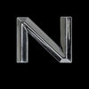 chrome letter N 26mm (angular)