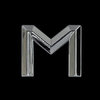 chrome letter M 26mm (angular)