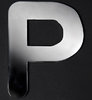 stainless steel letter "P"