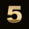 Gold number 5 (3cm)