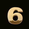 Gold number 6 (3cm)
